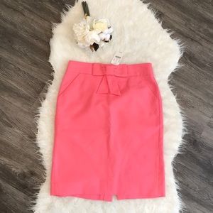 JCREW Bow PENCIL SKIRT NWT Size 2